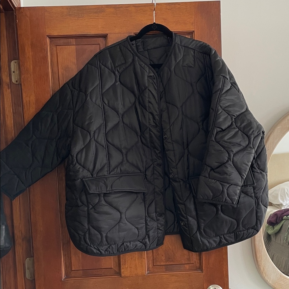 The Frankie Shop Black Quilted Puffer Jacket